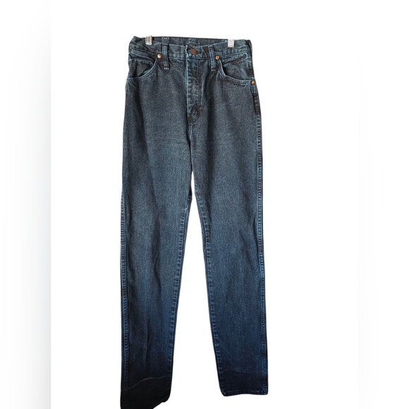 Wrangler Denim - Vintage Wrangler Slim Fit High Rise Teal Turquoise Overdye Jeans 7X36